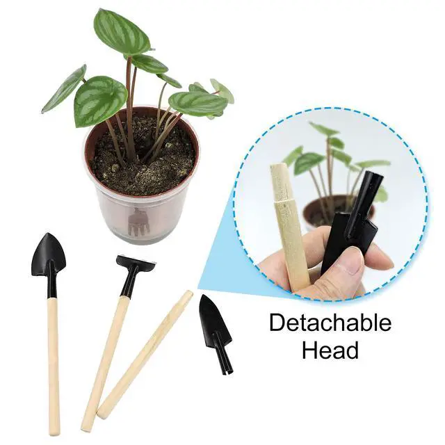 Alt view image 2 of 7 - Mini Gardening Tools, 3pcs Portable Garden Hand Tools Set, Miniature Gardening Rake Trowel and Shovel for Seedlings, Bonsai, Succulents, Herbs, Terrariums and Planting (3pcs)