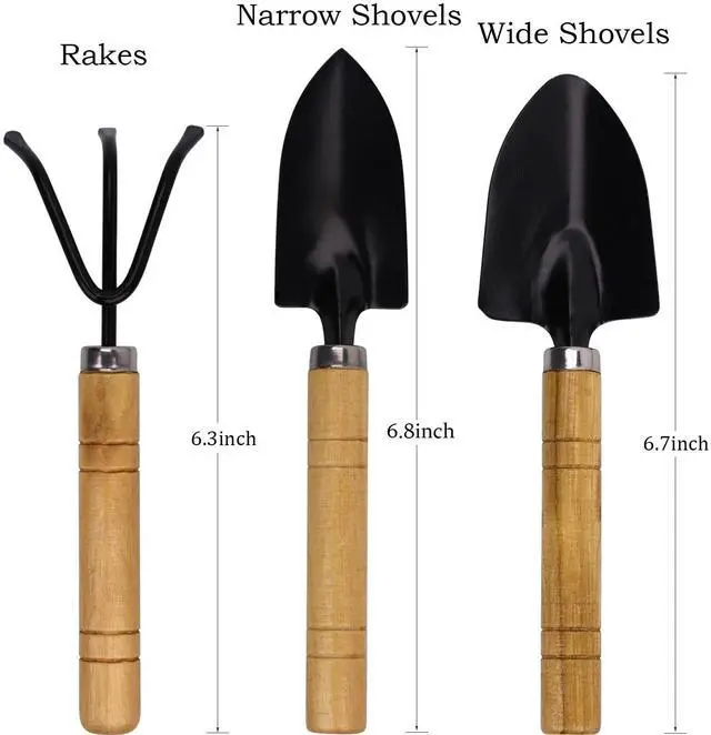 Alt view image 2 of 5 - Kids Gardening Tools Set, 3-Piece Shovel Trowel Rake Kit