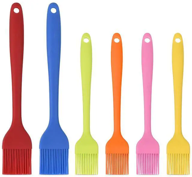 Main image of Silicone Basting Brush Set 6 Pack Heat Resistant Pastry Brushes Spread Oil Butter Sauce for BBQ Grill Barbeque Kitchen Baking Cooking Pastries, 2 Large & 4 Small
