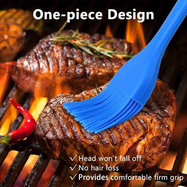 Alt view image 3 of 7 - Silicone Basting Brush Set 6 Pack Heat Resistant Pastry Brushes Spread Oil Butter Sauce for BBQ Grill Barbeque Kitchen Baking Cooking Pastries, 2 Large & 4 Small