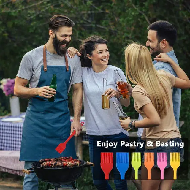 Alt view image 7 of 7 - Silicone Basting Brush Set 6 Pack Heat Resistant Pastry Brushes Spread Oil Butter Sauce for BBQ Grill Barbeque Kitchen Baking Cooking Pastries, 2 Large & 4 Small