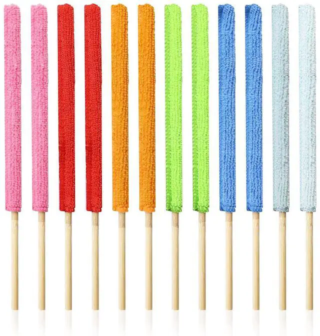 Main image of 12 Pcs Microfiber Detail Duster Sticks Fan Cleaning Brush Crevice Cleaning Tool AC Vent Cleaner Mini Split Cleaning Kit Fan Blade Cleaner Dusters for Cleaning Home Car Window Blind(Multicolors)