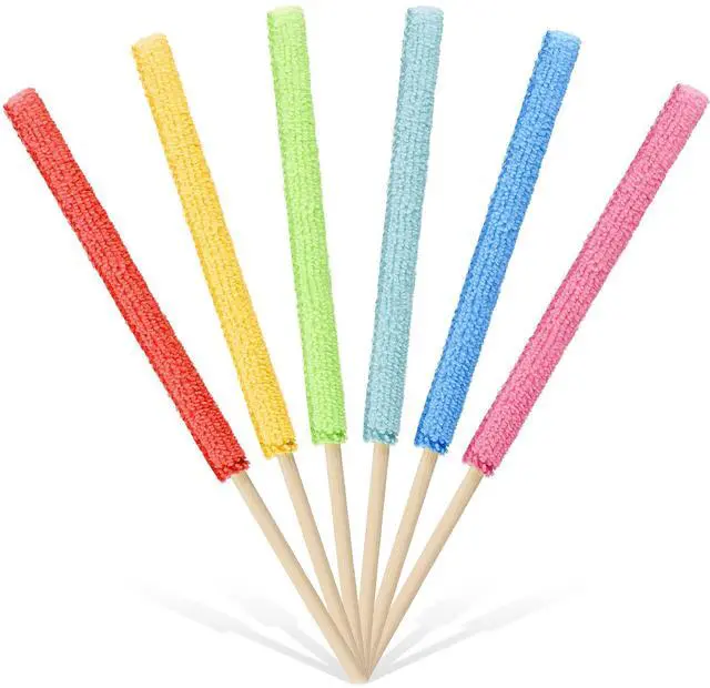 Main image of 6 Pieces Microfiber Detail Duster Sticks Mini Duster Crevice Cleaning Tool Car Air Vent Cleaner Fan Cleaning Brush for Home Air Vent Window The Smallest Spaces