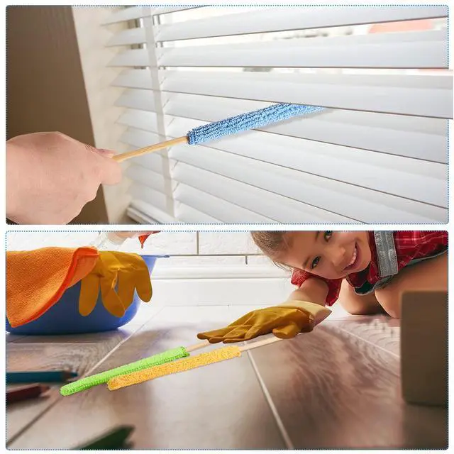 Alt view image 6 of 6 - 6 Pieces Microfiber Detail Duster Sticks Mini Duster Crevice Cleaning Tool Car Air Vent Cleaner Fan Cleaning Brush for Home Air Vent Window The Smallest Spaces