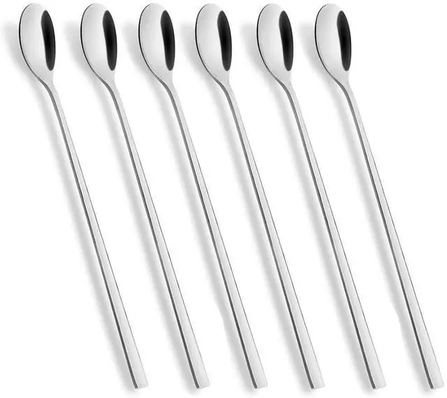 Main image of Long Handle Spoon, Coffee Stirrers, 9-inch Ice Tea Spoon,Premium 18/10 Stainless Steel Iced Teaspoon for Mothers Milks Tea Mixing Cocktail Stirring Coffee Milkshake Cold Drink, Set of 6