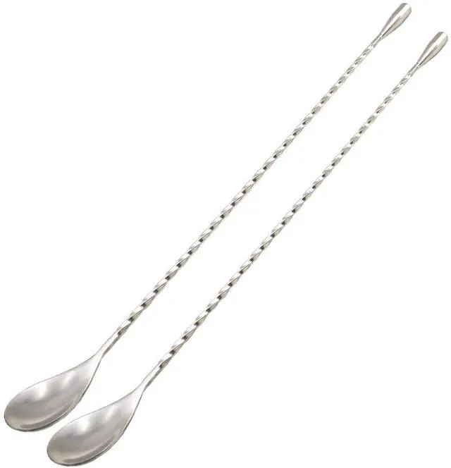 Main image of 15.7 Extra Long Cocktail Mixing Spoon Set Food-Grade 18/8 Stainless Steel Stirrer Spiral Pattern Bar Cocktail Shaker Spoon for Ice Cream Smoothies Malts Milkshakes Juice Coffee Tea Drink - Set of 2