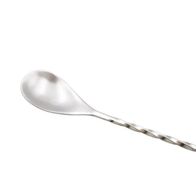 Alt view image 2 of 5 - 15.7 Extra Long Cocktail Mixing Spoon Set Food-Grade 18/8 Stainless Steel Stirrer Spiral Pattern Bar Cocktail Shaker Spoon for Ice Cream Smoothies Malts Milkshakes Juice Coffee Tea Drink - Set of 2