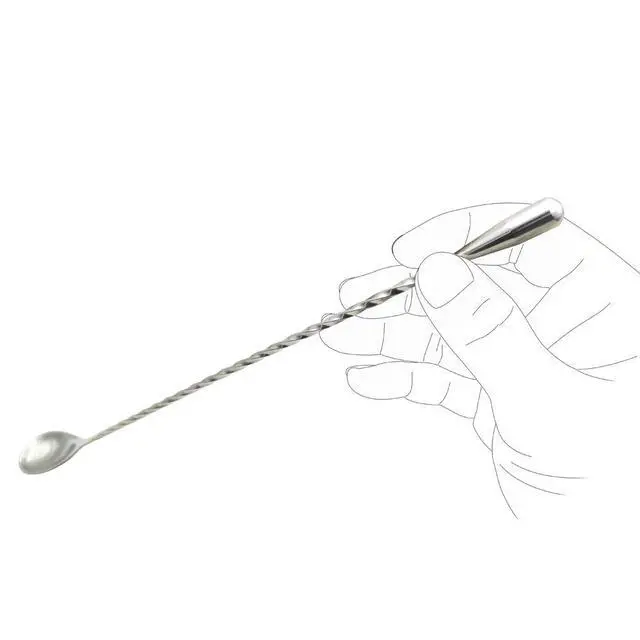 Alt view image 4 of 5 - 15.7 Extra Long Cocktail Mixing Spoon Set Food-Grade 18/8 Stainless Steel Stirrer Spiral Pattern Bar Cocktail Shaker Spoon for Ice Cream Smoothies Malts Milkshakes Juice Coffee Tea Drink - Set of 2
