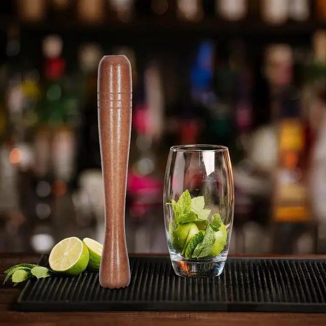 Alt view image 4 of 6 - 7.6" Brown Wooden Muddler for Cocktails Durable Wood Ice Crusher Stylish Wooden Mojito Muddler Bar Tool Handy Cocktail Muddler- Perfect Masher Kitchen Tool for Garlic Avocado Herbs and Fruits