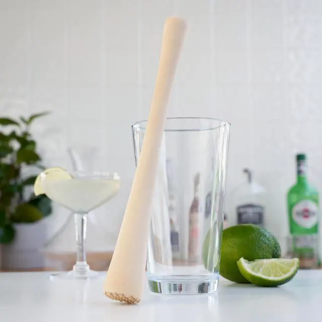 Alt view image 5 of 7 - Smash Wooden Muddler for Cocktails with Ergonomic Contoured Handle, Durable Cocktail Muddlers, Herbs and Fruit Crushers, Home Bar Accessories, 9.75", Set of 1