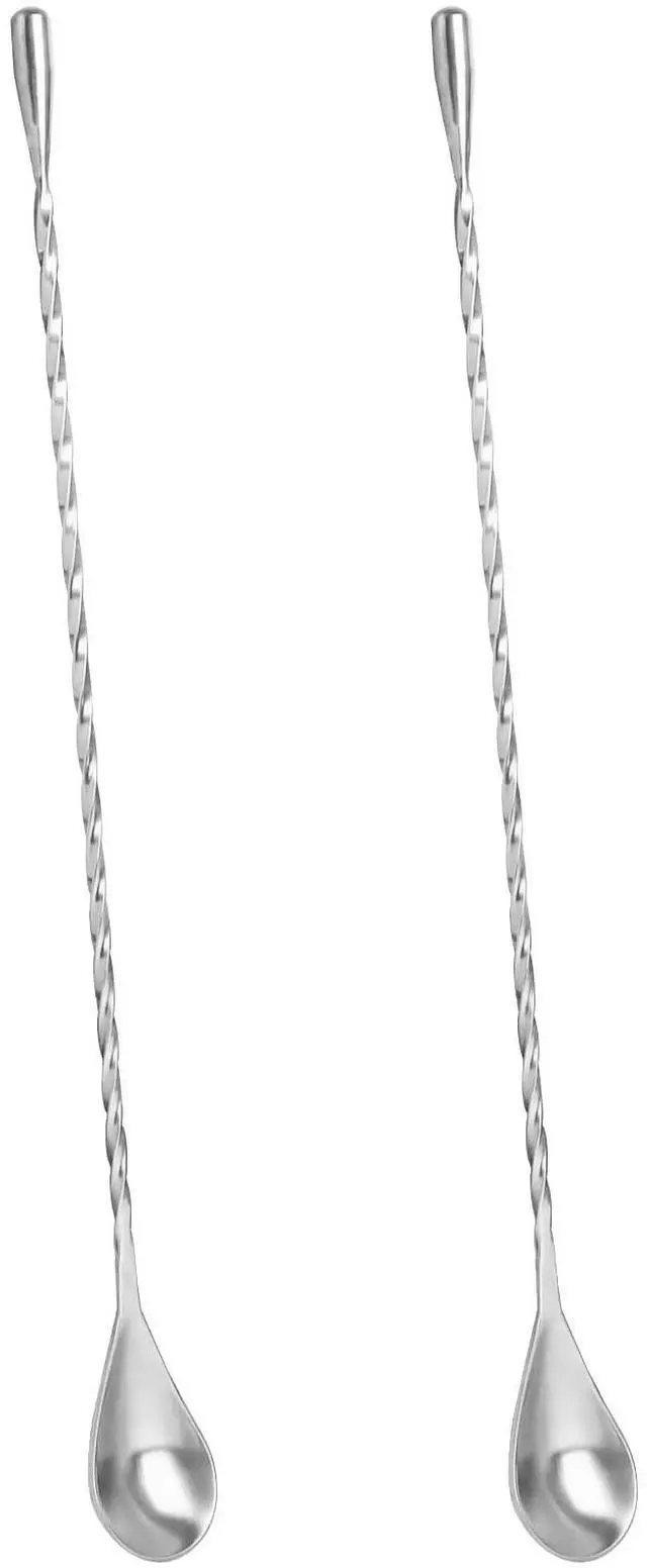 Main image of 2 Pack Bar Spoon Cocktail Mixing Spoon 12'' Long Stainless Steel Cocktail Stirrers with Polished Surface