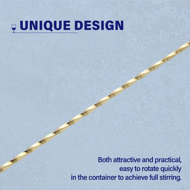 Alt view image 4 of 7 - 2 Pcs 12 Inches Bar Spoon, Long Handle Mixing Stirrers for Drink, Briout Stainless Steel Bar Cocktail Shaker Spoon, Gold