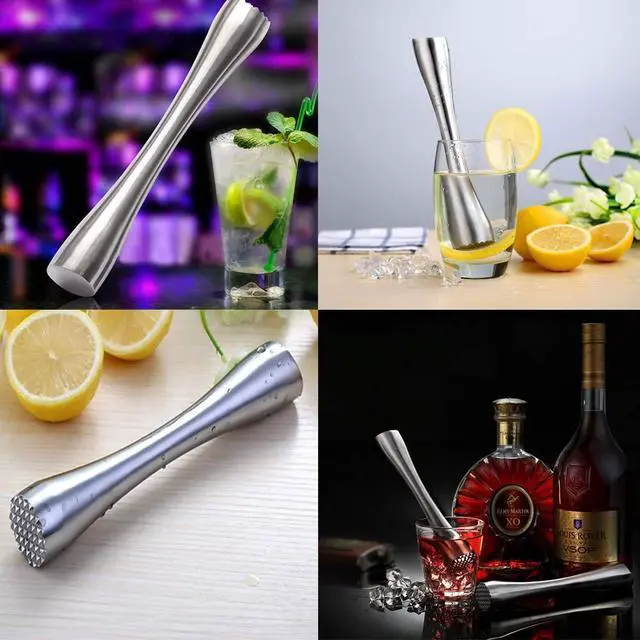 Alt view image 5 of 7 - 8" Muddler for Cocktails, Professional Stainless Steel Muddler for Old Fashioned Bitters, Creating Mojitos, Margaritas, Mint & Fruit Based Drinks- Ideal Home Bar, Bartender, Kitchen Masher Tool