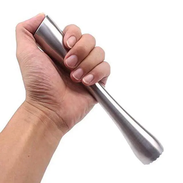Alt view image 3 of 7 - 8" Muddler for Cocktails, Professional Stainless Steel Muddler for Old Fashioned Bitters, Creating Mojitos, Margaritas, Mint & Fruit Based Drinks- Ideal Home Bar, Bartender, Kitchen Masher Tool