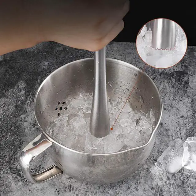 Alt view image 6 of 7 - 8" Muddler for Cocktails, Professional Stainless Steel Muddler for Old Fashioned Bitters, Creating Mojitos, Margaritas, Mint & Fruit Based Drinks- Ideal Home Bar, Bartender, Kitchen Masher Tool
