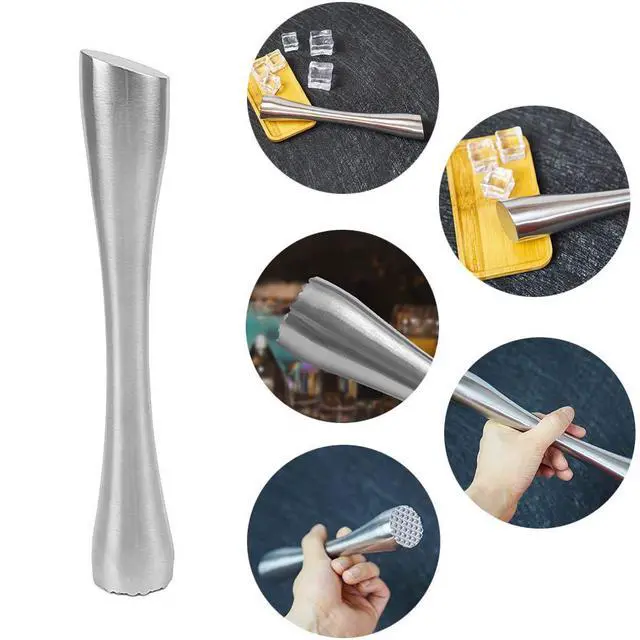 Alt view image 4 of 7 - 8" Muddler for Cocktails, Professional Stainless Steel Muddler for Old Fashioned Bitters, Creating Mojitos, Margaritas, Mint & Fruit Based Drinks- Ideal Home Bar, Bartender, Kitchen Masher Tool