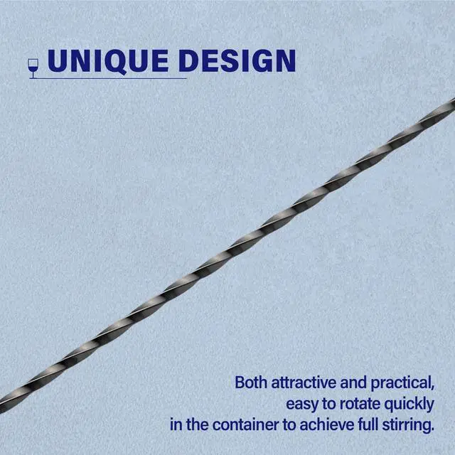Alt view image 4 of 7 - Bar Spoon Cocktail Mixing Stirrers for Drink, Stainless Steel 12 Inches Long Handle, Black 2 Pieces