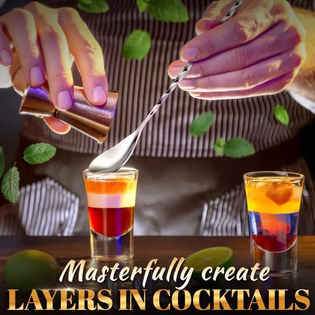 Alt view image 7 of 7 - 4 Pcs Bar Spoon Cocktail Mixing 12'' Long Stainless Steel Cocktail Stirrers with Polished Surface Home Bars, Coffee & Dirty Soda Bar Supplies, Practical Gift for Drink Mixing Lovers | Sugar Spoon
