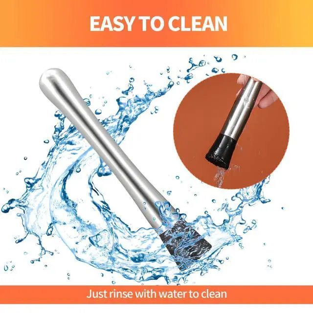 Alt view image 5 of 7 - 2 PCS Muddler for Cocktails,8" Stainless Steel Cocktail Muddler for Lemonade, Lemon Smasher Bartender Accessories, Crushes Ice,Fruits & Herbs, Bartender Tool for Home,Bar Use,Lemonade stand supplies