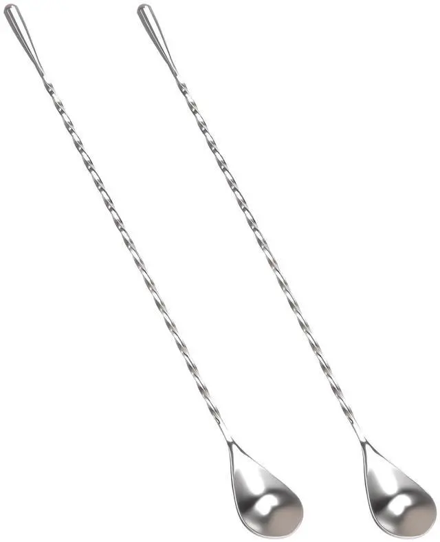 Main image of 2 Pack Bar Spoon, Cocktail Mixing Spoon, Long Spoons for Stirring, 12 Inch Professional Spiral Stir Spoon for Bartenders, Home Bar Mixing Cocktail Making (304 Grade)