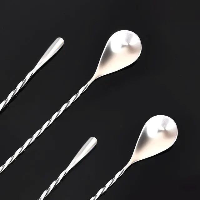 Alt view image 2 of 7 - 2 Pack Bar Spoon, Cocktail Mixing Spoon, Long Spoons for Stirring, 12 Inch Professional Spiral Stir Spoon for Bartenders, Home Bar Mixing Cocktail Making (304 Grade)