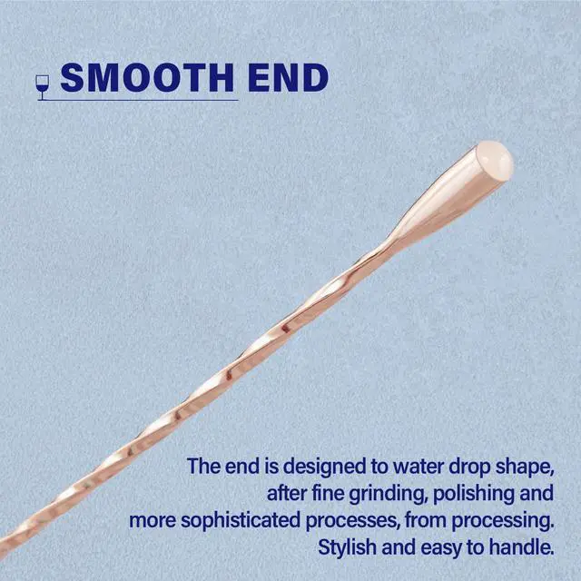 Alt view image 5 of 7 - 2 Pcs 12 Inches Bar Spoon, Long Handle Mixing Stirrers for Drink, Briout Stainless Steel Bar Cocktail Shaker Spoon, Rose Gold