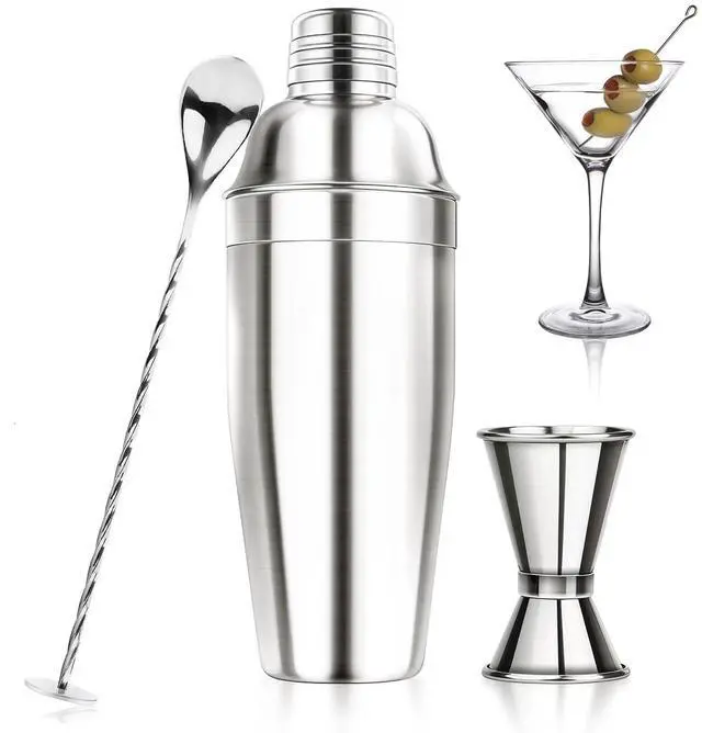Main image of 24OZ Cocktail Shaker Set - Cocktail Bar Martini Drink Shaker Set with Strainer, Stainless Steel Bartender Kit Drink Mixer with Jigger, Mixing Spoon, Bar Accessories for Beginners
