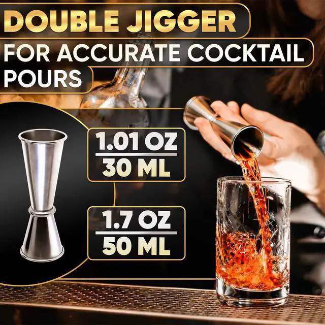 Alt view image 6 of 7 - 3 Pcs Muddler for Cocktails Set - Bar Muddler Tool with Sturdy Head, Versatile Cocktail Spoon & Jigger, Easy to Use & Clean, Stylish Rust-Resistant Stirring Tool - Bar Tools for Drinks Mixing