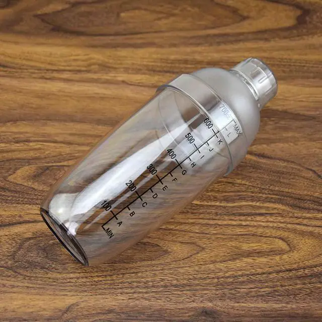 Alt view image 5 of 7 - Plastic Cocktail Shaker, Hand Drink Mixer Boba Tea Shaker Cup with Scales,Bar Tool Transparent (24 oz / 700cc)