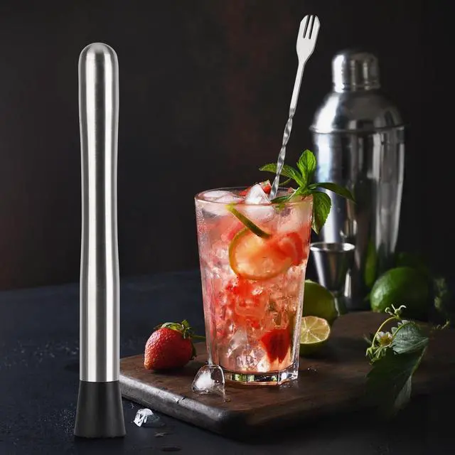 Alt view image 3 of 7 - Muddlers for Cocktail Mixing Spoon Set of 6, 9.8 Inch Muddlers 304 Stainless Steel Fruit Crusher Mixing Spoon Ice Crusher for Bar Party and Home