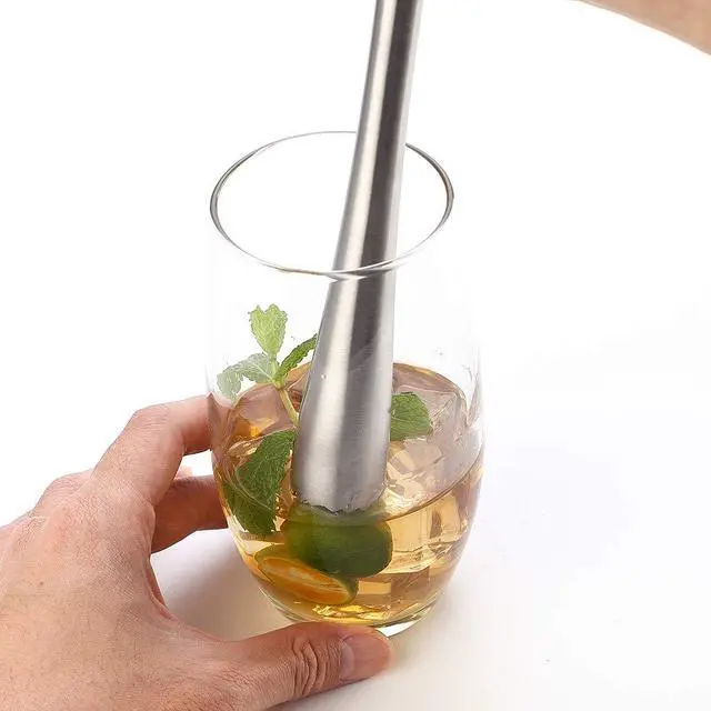 Alt view image 2 of 7 - 10" 255MM Stainless Steel Sturdy Cocktail Muddler, Professional Well Made Dishwasher Safe Muddler Bar Tool