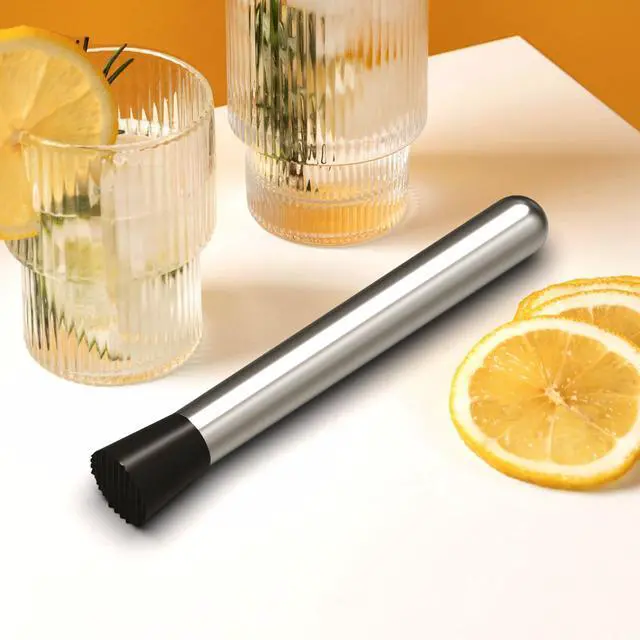 Alt view image 7 of 7 - 8" Muddler for Cocktails, Stainless Steel Cocktail Drink Muddler Bartender Accessories, Lemon Smasher for Home Kitchen Bar Tools, Bartending Supply Ice Crusher for Mojitos Fruit Drinks
