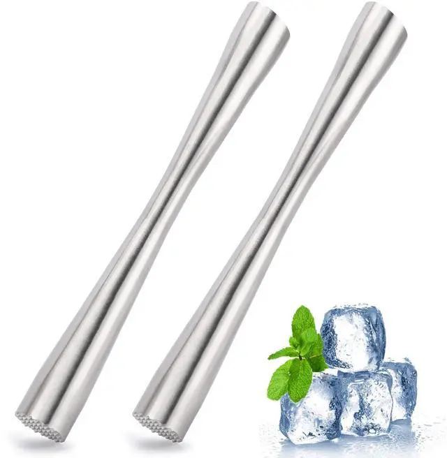Main image of 2 Pcs 10" Muddler for Cocktails, 304 Stainless Steel Drink Muddlers Bar Accessories Tools for Old Fashioned Cocktail, Mojito, Fruit Drinks, Lemonade