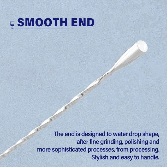 Alt view image 5 of 7 - Bar Spoon Cocktail Mixing Stirrers for Drink, Stainless Steel 12 Inches Long Handle, Silver 2 Pieces