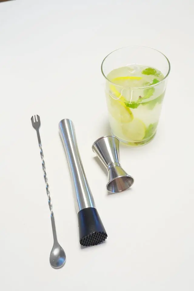 Alt view image 7 of 7 - Professional Bar Tools Set, 8-inch Stainless Steel Muddler, 10-inch Mixing Spoon, Measuring Jigger for Cocktails, Home Bartenders, Mojitos, Margaritas and Fruit-Based Drinks
