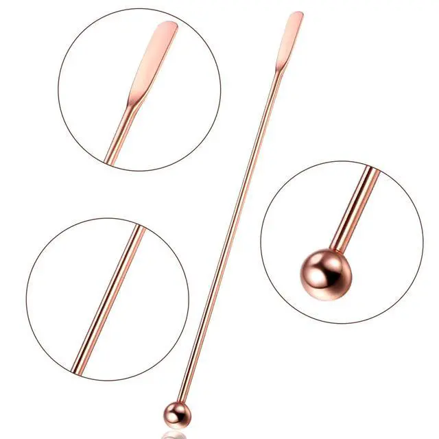 Alt view image 3 of 6 - 7.5 Inches Stainless Steel Coffee Beverage Stirrers Drink Swizzle Stick with Small Rectangular Paddles, Set of 8 Beverage Stirrers for Coffee Cocktail Chocolate Milk Juices (Multicolor)