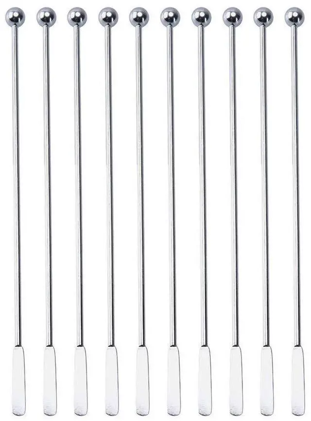 Main image of 20 pcs Stainless Steel Coffee Beverage Stir Sticks Cocktail Stirrers Drink Swizzle Stick 7.4" Swizzle Stick Picks Tools