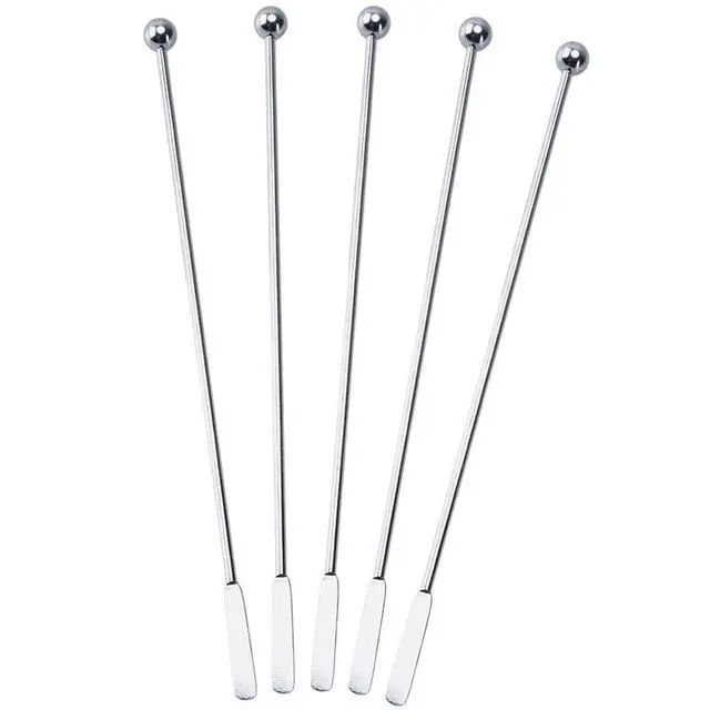 Alt view image 3 of 7 - 20 pcs Stainless Steel Coffee Beverage Stir Sticks Cocktail Stirrers Drink Swizzle Stick 7.4" Swizzle Stick Picks Tools
