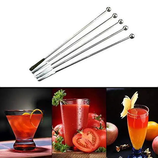 Alt view image 5 of 7 - 20 pcs Stainless Steel Coffee Beverage Stir Sticks Cocktail Stirrers Drink Swizzle Stick 7.4" Swizzle Stick Picks Tools
