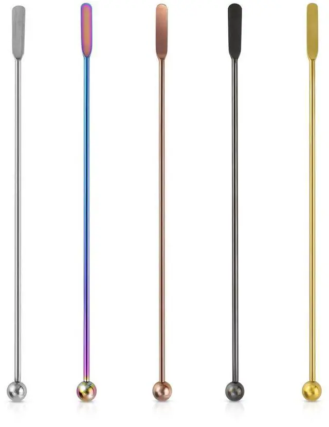 Main image of Coffee Stick Stainless Steel Swizzle Stick Reusable Metal Stir Sticks Cocktail Coffee Drink Stirrer Spoon Beverage Cocktail Stirrers Stir with Small Rectangular Paddles Stirring Bar Set(7.73inch long)