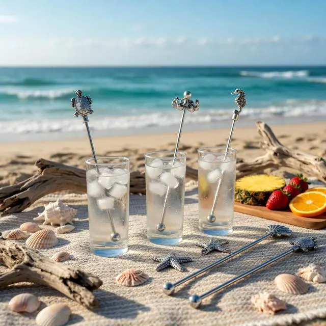 Alt view image 5 of 7 - 7.5" Stainless Steel Cocktail Stirrers with Cute Animal Design, Set of 6 Reusable Swizzle Sticks for Coffee, Martini, Drinks - Dishwasher Safe Metal Bar Tools Stir Sticks