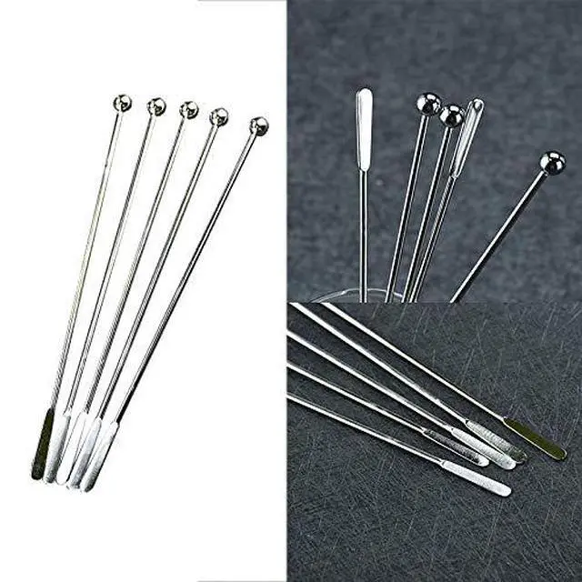 Alt view image 7 of 7 - 20 pcs Stainless Steel Coffee Beverage Stir Sticks Cocktail Stirrers Drink Swizzle Stick 7.4" Swizzle Stick Picks Tools