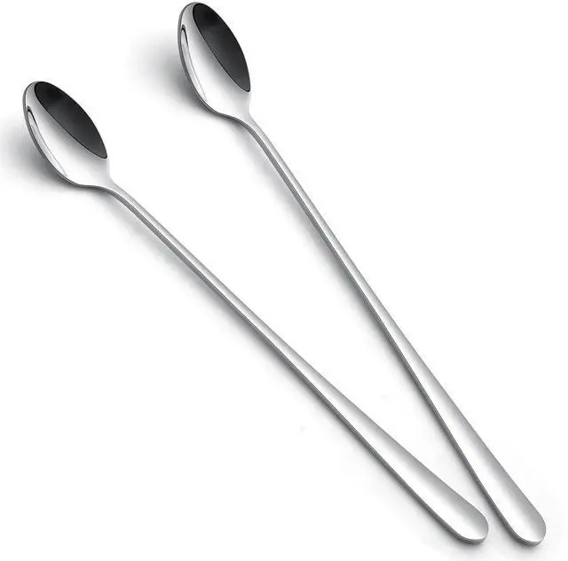 Main image of Ice Tea Spoons, 9-Inch Long Handle Spoons, Stirring Spoon for Ice Cream, Cocktail, Coffee, Tea, Milkshake, 2 PCS
