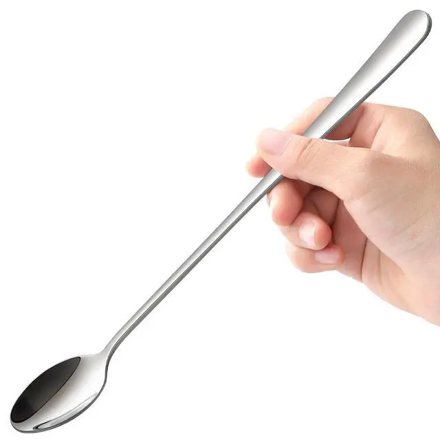 Alt view image 7 of 7 - Ice Tea Spoons, 9-Inch Long Handle Spoons, Stirring Spoon for Ice Cream, Cocktail, Coffee, Tea, Milkshake, 2 PCS