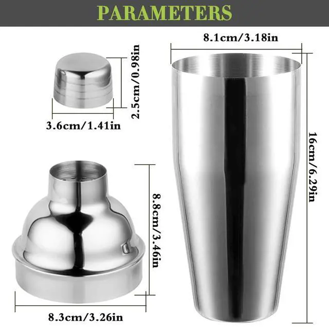 Alt view image 2 of 6 - Cocktail Shaker,24oz Drink Mixer with Built-in Strainer for Mixing Drinks Margaritas,Beginner Friendly Stainless Steel Mixer Bar Utensil Tool