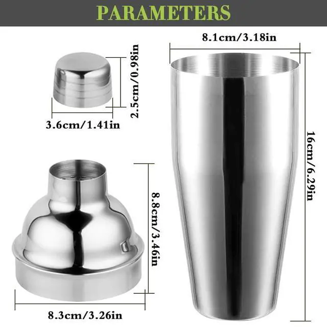 Alt view image 2 of 7 - Cocktail Shaker,Drink Mixer with Built-in Strainer for Mixing Drinks Margaritas,Beginner Friendly Mixer Bar Utensil Tool (Sliver-01)