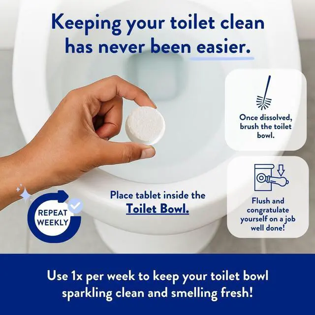 Alt view image 3 of 6 - Toilet Bowl Cleaner | Eco Friendly Toilet Bowl Cleaner Tablets for Removing Hard Water Stains, Rust, and Limescale Buildup (12 Count)