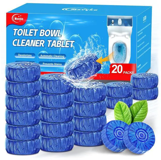 Main image of Toilet Bowl Cleaners, Automatic Toilet Tank Cleaner Tablets, Blue Toilet Bowl Cleaner Tablets for Deodorizing & Descaling, Powerful Cleaning, Slow-Release Against Tough Stains 20 Pack