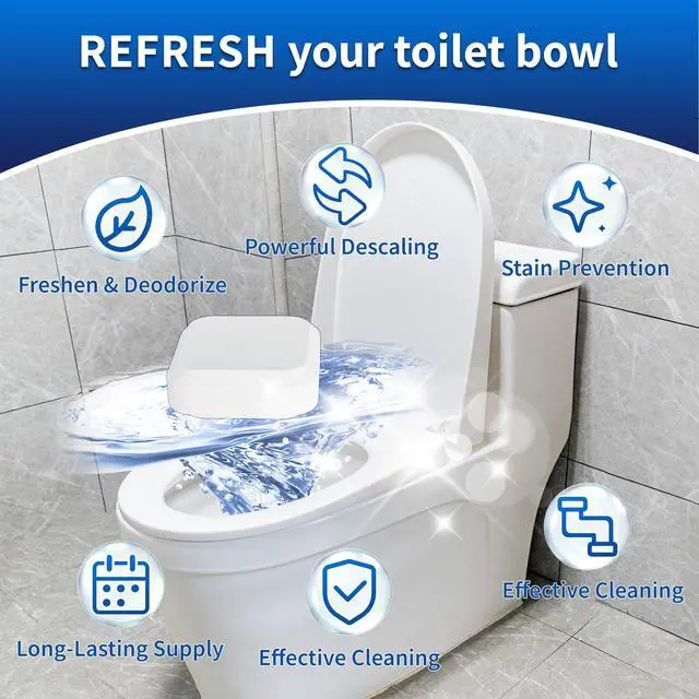 Alt view image 2 of 6 - Toilet Bowl Cleaner Tablets, Leaves Bowl Sanitary, Freshens, Deodorizes, Descales & Repels Tough Stains, Helps Prevent Limescale Buildup, Safe for Septic Tanks, 24 Pack 1 Year Supply