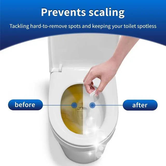 Alt view image 3 of 6 - Toilet Bowl Cleaner Tablets, Leaves Bowl Sanitary, Freshens, Deodorizes, Descales & Repels Tough Stains, Helps Prevent Limescale Buildup, Safe for Septic Tanks, 24 Pack 1 Year Supply
